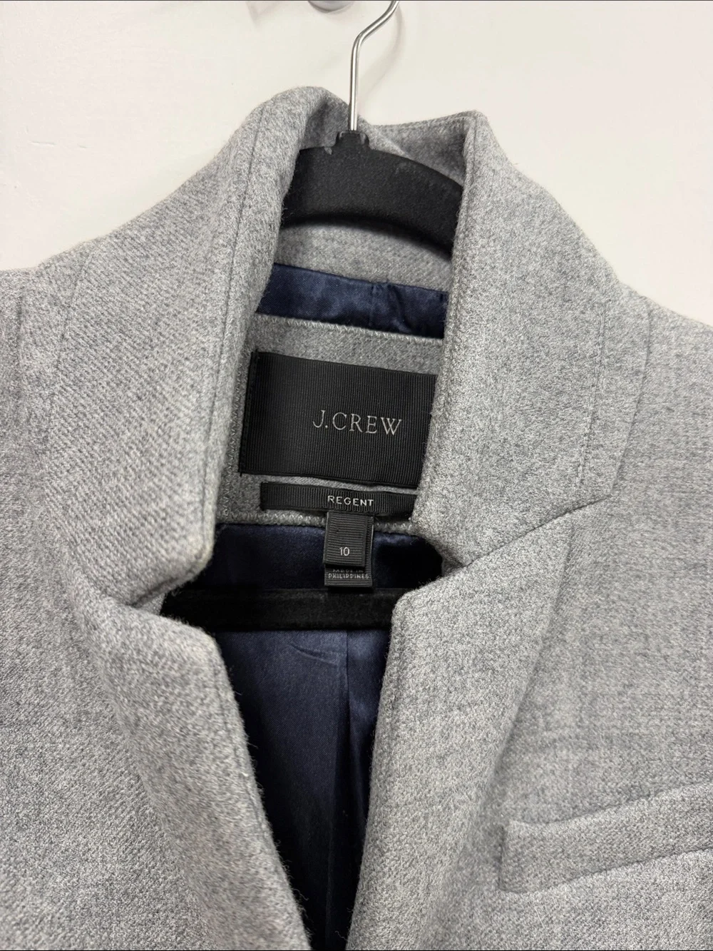 J CREW Regent Topcoat Coat Gray Wool Tailored Academia Preppy Classic Dressy 10 - Picture 4 of 8